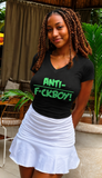 Unisex Short Sleeve V-Neck T-Shirt/ Lime Green