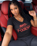 Unisex Short Sleeve V-Neck T-Shirt/ Red ❤️